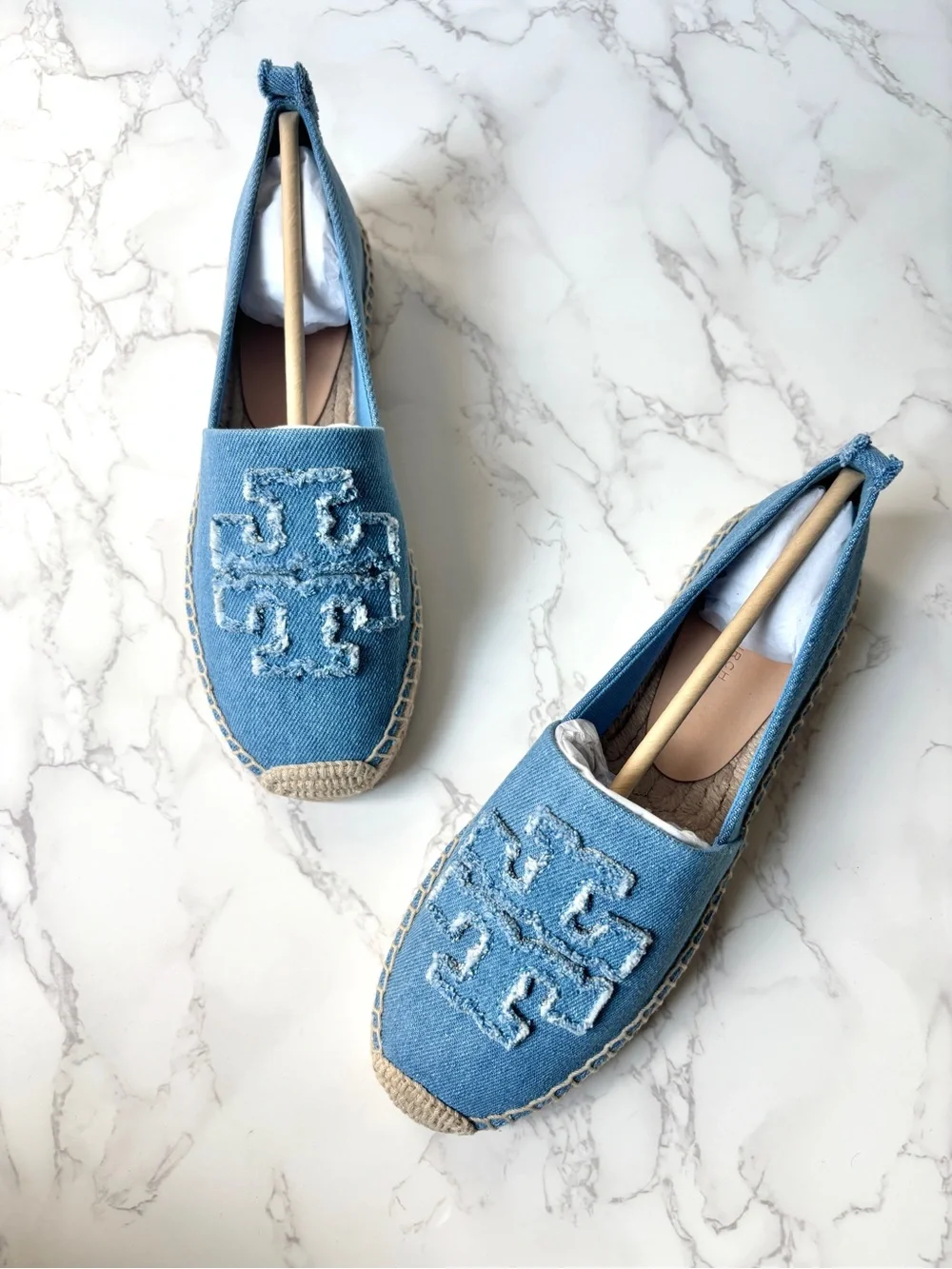New Tory Burch Women’s Denim Espadrille Flats Size 8.5 M - Picture 3 of 10